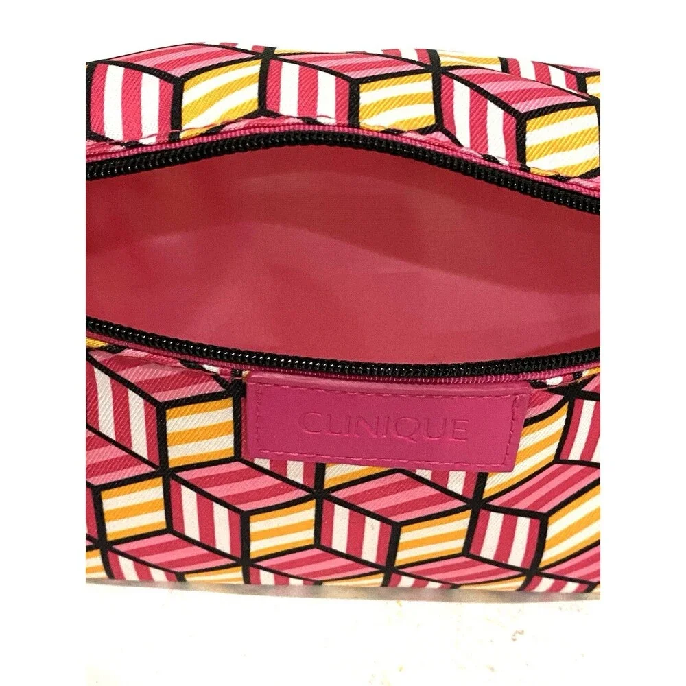Clinique Pink Makeup Bag Cosmetic Pouch Travel Organizer Beauty Items Case